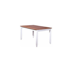 Table à manger 160 cm en pin blanc et naturel - maine