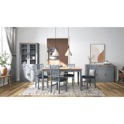Inter LinkVitrine Oak Colori bois massif gris chêne laqué