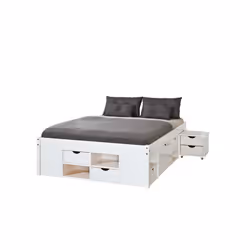 Inter Link Lit fonctionnel TILL 140x200 Blanc Bois massif