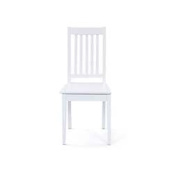 Inter Link Chaise de salle à manger WESTERLAND Blanc Bois Massif (lot de 2)