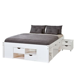 Inter Link Lit fonctionnel TILL 140x190 Blanc Bois massif