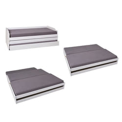 Inter Link Lit gigogne LOTAR 90x200 Blanc Bois massif