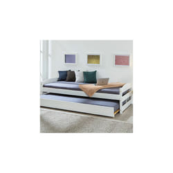 Lit gigogne 90x200 cm en pin massif blanc - chambery