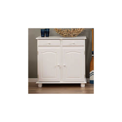 Buffet 2 portes et 2 tiroirs en pin massif blanc - RISOUL