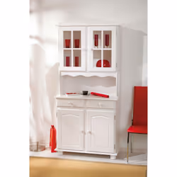 Buffet avec deux portes et deux tiroirs, couleur blanche, 88 x 198 x 32 cm