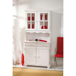 Buffet avec deux portes et deux tiroirs, couleur blanche, 88 x 198 x 32 cm