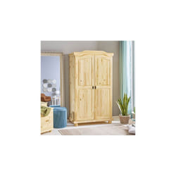 Armoire 2 portes en pin massif finition naturelle