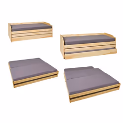 Inter Link Lit gigogne LOTAR 90x200 nature bois massif