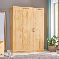 Armoire 3 portes 140 cm en pin massif - chamonix