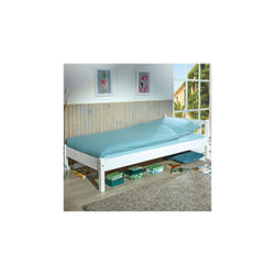 Lit 90x200 cm sans sommier en pin massif blanc - chambery