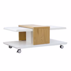 Inter Link Table basse JOLIET Blanc/Chêne sauvage MDF
