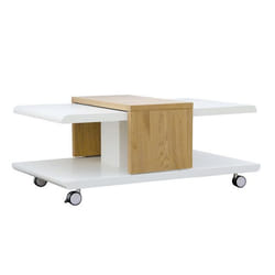 Inter Link Table basse JOLIET Blanc/Chêne sauvage MDF