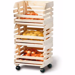Description: Caisses ingénieuses pour un rangement pratique de vos fruits et légumes en toute fraicheur. Ces cageots empilabl ...