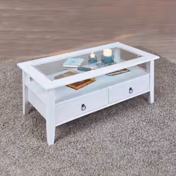 Inter Link Table basse PROVENCE 7 Blanc Bois Massif