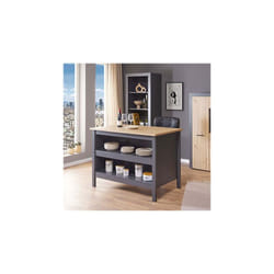Lot de cuisine 2 niches 124x75x91,5 cm gris foncé et chêne
