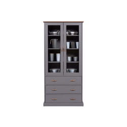 Inter Link Vitrine Luzerna Gris Bois Massif