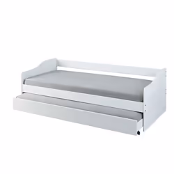 Inter Link Lit gigogne Leonie 23 90x200 cm blanc bois massif avec sommier à lattes