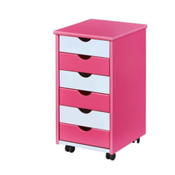 Inter Link Caisson à roulettes Pijii blanc rose