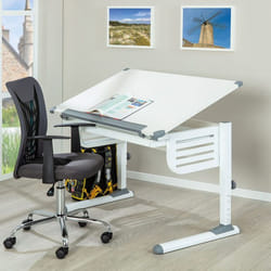 Inter Link Bureau SKALARE blanc/gris MDF