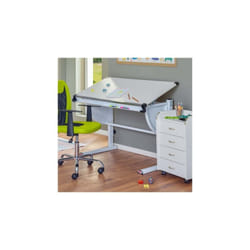 Bureau multifonctions enfant 118x72,5x63/93 cm blanc