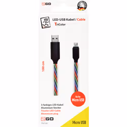 2GO 797145 câble USB 1 m USB B Micro-USB B Multicolore