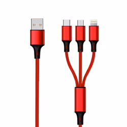 2GO 797150, 1,5 m, USB B, USB C/Micro-USB B/Lightning, Rouge