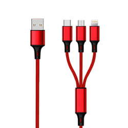 2GO 797150 câble USB 1,5 m USB B USB C/Micro-USB B/Lightning Rouge