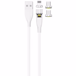 2GO 797317, 1 m, USB B, USB C/Micro-USB B/Lightning, Blanc