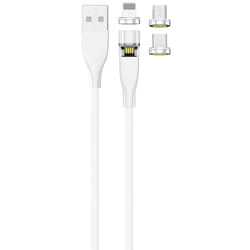 2GO 797317 câble USB 1 m USB B USB C/Micro-USB B/Lightning Blanc