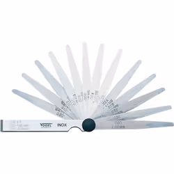 VOGEL 411005 - Jeu de jauges d’épaisseur - Trempé - 13 feuilles · Gravé à l’acide en mm/pouce. · Lames de 100 mm de long. · S ...