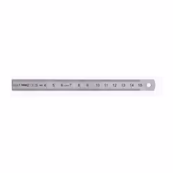 VOGEL 1001040015 - règle en acier inoxydable chromé mat EC classe II longueur 150 mm - section 13 X 05 mm division des deux c ...