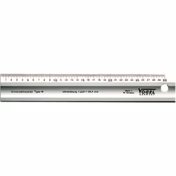 VOGEL 1795300030 - Règle en aluminium avec chanfrein, longueur 300 mm - section 50 x 5 mm, duraluminium anodisé. Pas en mm, a ...
