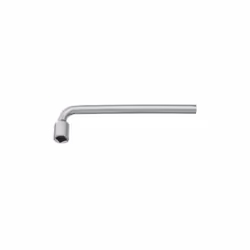 Clé coudée à douille 4 pans, Cote s/plats : 14 mm, Longueur 240 mm - Chromé mat - Surface antidérapante et anti-reflet - Acie ...