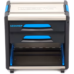 2 tiroirs à extension totale adaptés aux modules GEDORE 1500 ES/1500 CT, Un compartiment avec dispositif de verrouillage pour ...