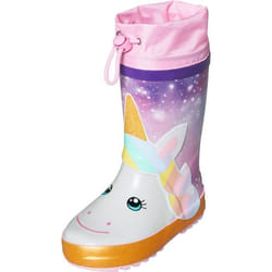 Bottes de pluie bébé fille - PLAYSHOES - Unicorn - Caoutchouc naturel - Réflecteurs - Rose clair