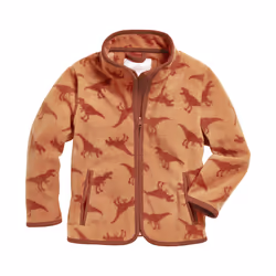 PLAYSHOES Fleece-Jacke Dinos, Cardigan, Unisexe, Bébé (0-2 ans), 116, Bébé (hauteur), Marron, Orange
