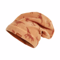 PLAYSHOES Fleece-Beanie Dinos, Bébé (0-2 ans), Unisexe, Casquette, Marron, Orange, Bébé (hauteur), Motif