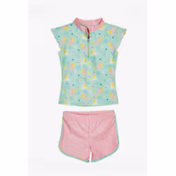 PLAYSHOES 461322, Maillot de bain deux pièces (ensemble), Bébé (0-2 ans), Vert, Rose, Motif, 74 - 80, Bébé (hauteur)