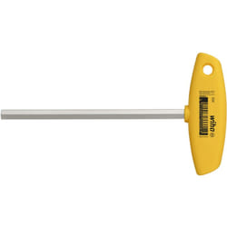 Clé mâle avec manche en t Six pans, pouces, nickelée brillante 9.5 mm 3/8' (02811) - Wiha
