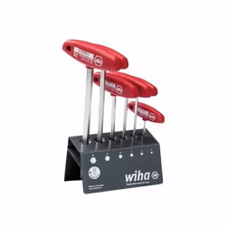 Wiha 334R VB, Jeu de clés hexagonales en T, Métrique, 6 pièce(s), Manche en t avec bras court, Sulfate de chondroïtine, 3,4,5 ...