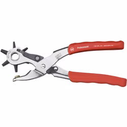 Pince professionnelle emporte-pièce avec corps de pince en acier spécial haute résistance, nickelée. Perforer en trois taille ...