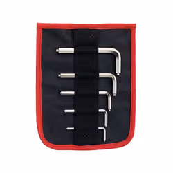 Jeu de clés coudées à 6 pans avec tenon, 5 pièces Contenu : 3 4 5 6 8 mm - Nickelé - Acier au chrome-vanadium - DIN 6911 Livr ...