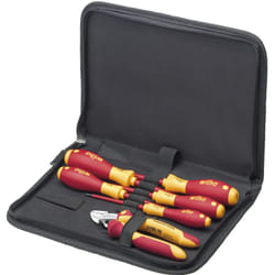 Wiha - Jeu d'outils électricien Tournevis, pince coupante diagonale, 7 pcs y compris classeur à outils (33969)