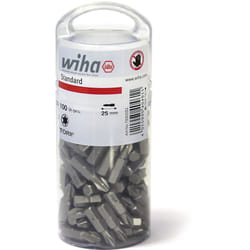 Boites d'embouts Standard 25 mm torx® (T20) 100 pcs 1/4' en assortiment (40463) - Wiha