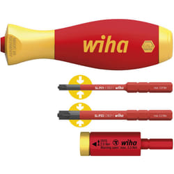Jeu d'adaptateurs dynamométriques easyTorque electric 2,0 Nm avec étui slimVario® et slimBits sl/pz, 4 pcs (41477) - Wiha
