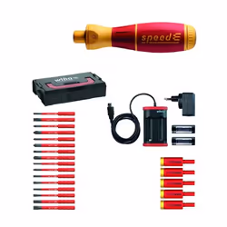 Wiha 590 T103, Tournevis électrique, Poignée droite, Noir, Rouge, Jaune, Batterie, 1,5 kg, Boîte