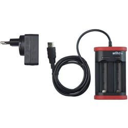 Wiha - Chargeur de piles 18500 Li-Ion avec port usb et connecteur Européen (41915)