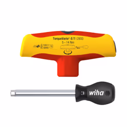 Wiha Tournevis dynamométrique avec manche en T TorqueVario-S T electric, Clé dynamométrique de type poutre, Nm, Mécanique, 5 ...