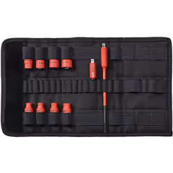Jeu de douilles pour clés à douille 1/4' TorqueVario®-S electric WIHA - 10 pièces - 43466
