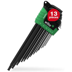 Wiha - Jeu de clés mâles 13 pièces dans étui ErgoStar torx i T5-T45 i Tête sphérique i Oxydé noir i Jeu de clés angulaires i Jeu de clés Torx (43847)